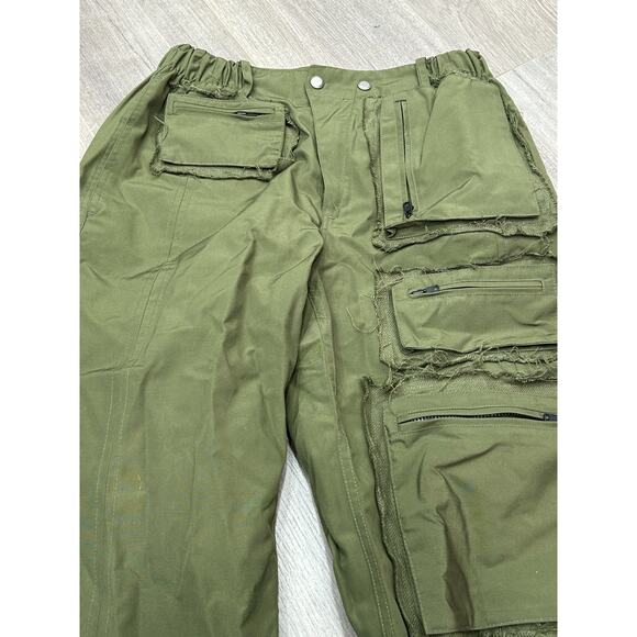 Andersson Bell Mens Multi Pocket Raw Edge Trouser Pants Army Green Cargo Size 46 - Picture 7 of 15